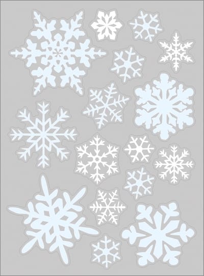 Anna's Collection Kerst raamstickers sneeuwvlokken - vel van 34 x 28 cm - raamdecoratie - raamversiering