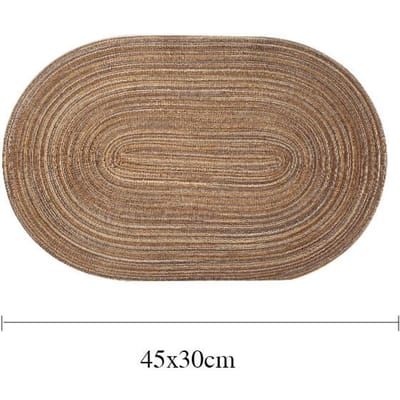 Ovale Gevlochten Tafel Placemats Gevlochten Onderzetter Placemat Antislip Tafelmat Voor Eetkamer Keukentafel Hitte-isolatie bruin