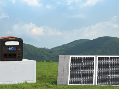 Newsmy Draagbaar Zonnepaneel 100W - 24,3 % conversie‑efficiëntie BC‑zonnecellen - IP65 waterafstotend - Ingebouwde 3 steunen - 54,5x37,5x4,5cm - Voor kamperen en powerstations - Grijs