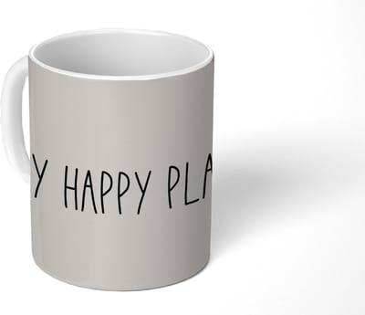 Mok - Koffiemok - Tekst - Quotes - My happy place - Geluk - Mokken - 350 ML - Beker - Koffiemokken - Theemok - Mok met tekst