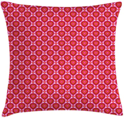 ABAKUHAUS Hart-kussenhoes – Decoratieve kussenhoes – 50x50 cm – Dubbelzijdig bedrukt, roze/oranje