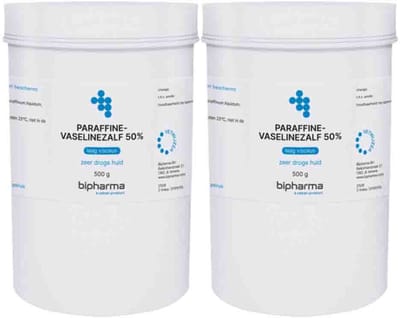 Bipharma Paraffine Vaselinezalf 50% - 2 x 500 gr - Voordeelverpakking