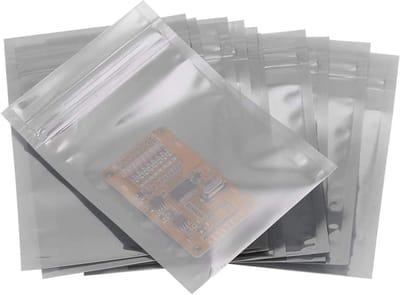 100 stuks antistatische zakken, ESD-opslagzakken met ritssluiting voor elektronische componenten, 6.5 x 12 cm, ideaal voor veilig transport en opslag