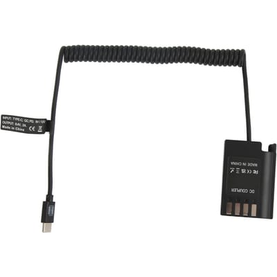 DMW DCC17 DC-koppeling Type C naar DMW BLK22 Dummy Batterij Stroomadapter Ondersteunt QC PD voor Lumix S5