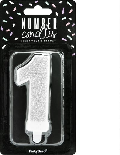 Partydeco - 1 Jaar - Verjaardagskaars 1