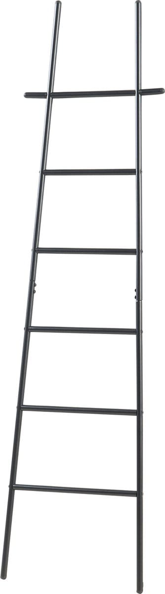 Handdoekrek Øyer 170x45x2 cm staal zwart [en.casa]