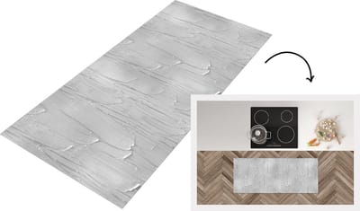 Keukenloper - Loper keuken - Verf - Patronen - Grijs - 120x50 cm - Keukenloper vinyl