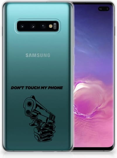 Samsung Galaxy S10 Plus Silicone-hoesje Gun Don't Touch My Phone