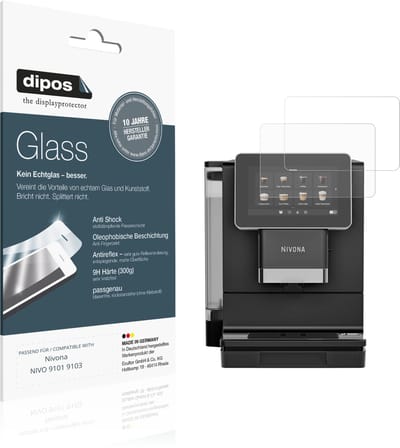 dipos – 2x Matte Pantserfolie geschikt voor Nivona NIVO 9101 9103 | 9H Screenprotector