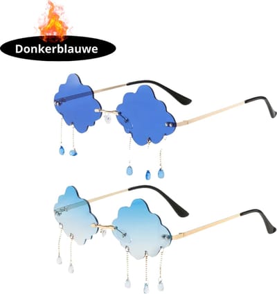 Bovista - Festival Bril - Rave - Space - Techno - Freaky Glasses - Heren - Dames - Zonnebril - Blauw