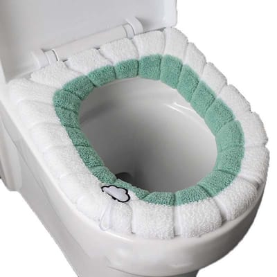 Wc Bril Hoes - Toiletbril Cover - Toiletbril - Wc Deksel - Wasbaar - Verwarmde Wc Bril - (Niet Elektrisch) - Zacht - Wolk - Groen