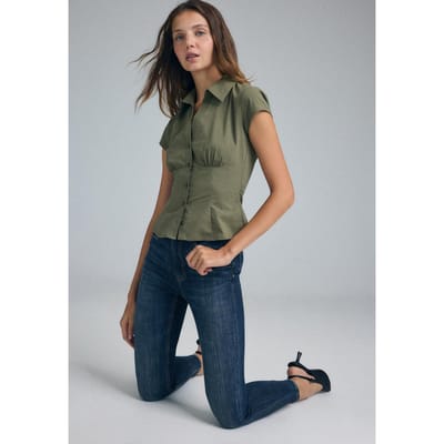 Stradivarius D07 skinny high waist jeans  OVERGEVERFDE DENIM WASSING 42