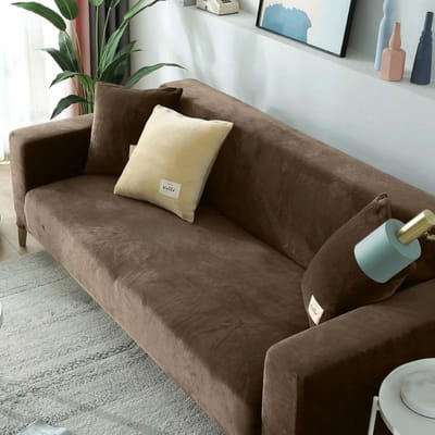 Fluwelen Elastische Bankhoezen 1/2/3/4 Zitplaatsen Effen Bankhoes L-vormige Bankhoes Beschermer Bankhoezen 1 SEAT (90-140CM)