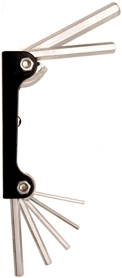 KRAFTMANN Inklapbare Pocket Inbussleutel (Zeskant) – 7-Delig - 2,5 / 3 / 4 / 5 / 6 / 8 / 10 mm - BGS 787
