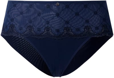 Ulla Popken - Dames - Hipster kant achterkant van mesh - Nachtblauw - Maat 58+