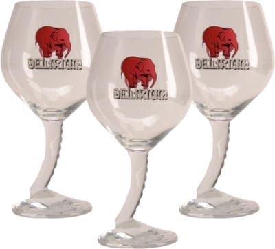 Delirium Bierglas - 33cl (Set van 3) - Origineel glas van de brouwerij - Glas op voet - Nieuw