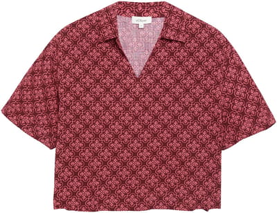 Vrouwelijke V-hals Fluïde Viscose Blouse met Volledige Print s.Oliver