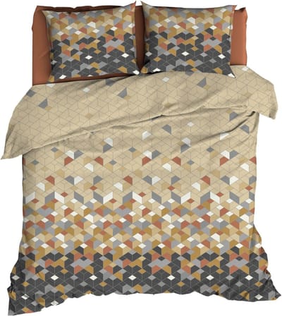 Satin d'Or Scoop Dekbedovertrek - Eenpersoons - 140x200/220 cm - Bruin