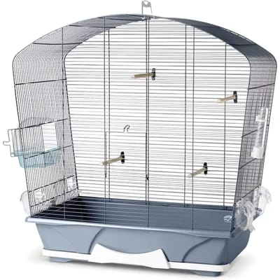 Savic Vogelkooi Louise 50 - Vogelverblijven - 72x39x74 cm Blauw Wit