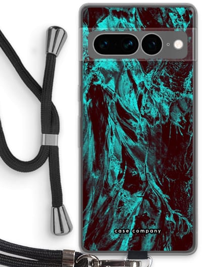 Case Company® - Hoesje met koord geschikt voor Google Pixel 7 Pro hoesje met Koord - Ice Age - Telefoonhoesje met Zwart Koord - Bescherming aan alle Kanten en Over de Schermrand