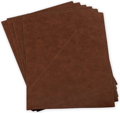Brute Strength – PU Leren Placemats - Set van 6 stuks -  Cognac – 43 x 30 cm – Onderleggers - Kunstleer Bordenmat -  Anti-slip – Tafelmat – Ook voor bureau en kantoor