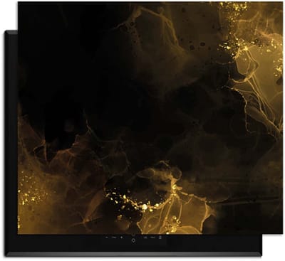 KitchenArt - Golden Smoke – Inductie Beschermer - 52x35 cm - Kookplaat Beschermer - Luxe Afdekplaat Inductieplaat - Anti-slip & Oprolbaar - Beschermmat Inductiekookplaat