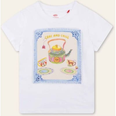 Oilily Tak T-Shirt- maat122/7yr Bright Wit