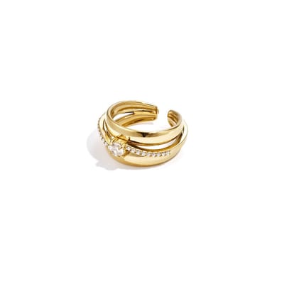 Flare Spark Ring | RVS (Verkleurt niet) | Goudkleurig | Beste Cadeau voor haar | Ringen | Stainless Steel | One Size