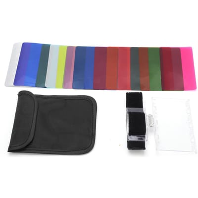 Kit de 18 filtres gel pour appareil photo, film transparent couleur, feuilles en plastique, filtre de correction des couleurs pour brown