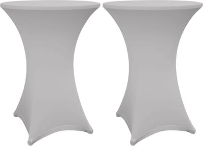 Lumaland opstaande tafelhoezen afveegbaar set van 2 stuks 70-75cm zilvergrijs