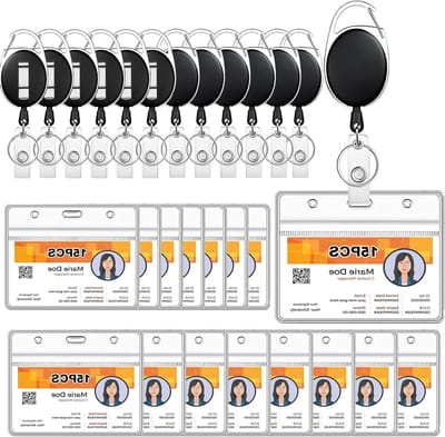 Uittrekbare Kaarthouders - ID Badge Clips - Bedrijfsidentificatie - Waterbestendig PVC - 9x5.4cm