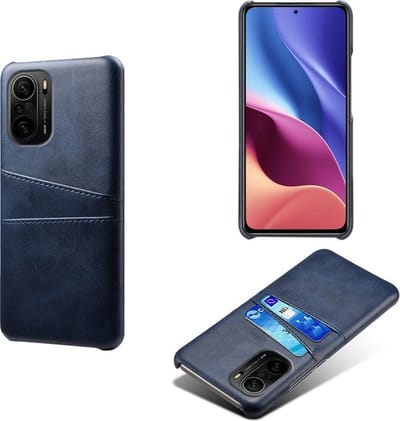 Backcover met Opbergvakjes + PMMA Screenprotector voor Xiaomi Poco F3 / Mi 11i _ Blauw