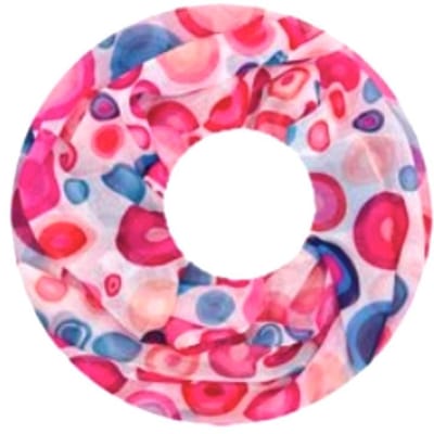 Dunne Colsjaal - Print - (23724#) - Roze/Ecru