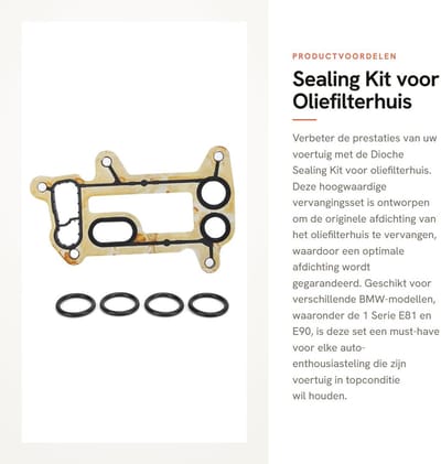 Dailygoods- Afdichtset - Afdichtstrip - O-ring - Vervangingsset - Aluminium + rubber - Voor 1 Serie E81/E87/E88/E82/E90 - Afdichtingsset