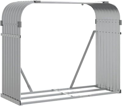 Haardhout Opslag - Houtblokhouder Rek - Netjes Opslaan - Weerbestendig Stofdicht - 120x45x100 cm - Lichtgrijs