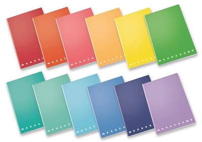 Thijox - Grote originele notitieboekjes 10 stuks - Pigna Monocromo in opvallende kleuren - 4 mm grafiek - Perfect voor school, kantoor, creatief gebru