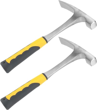 Set van 2 Stuks 38oz Baksteenhamer, Platte Hoofd Steenhamer voor Metselwerk, Dubbel Hoofd Geologie Hamer voor Mijnbouw en Prospectie