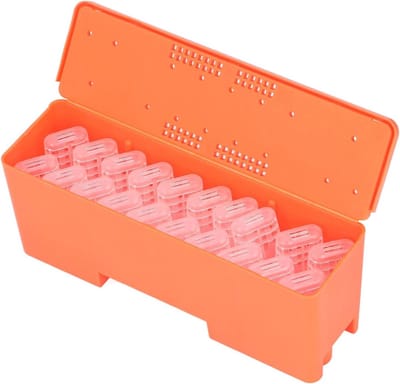 Bijenhouderij Vermeerderen Box met 20 Stuks Koningin Bij Cages, Plastic Transportbox voor Bijenhouderij Benodigdheden en Koningin Vermeerdering