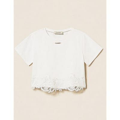 t-shirt met kant meisje wit