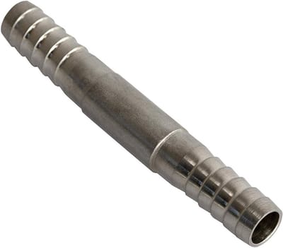 1/4" naar 1/4" RVS Barb Splicer Adapter Connector - Duurzaam, Geschikt voor Slangen en Aansluitingen
