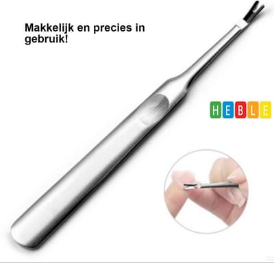 *** Nagelriemverwijderaar - Knipper - Duwer - Mesje - Vellentang - Trimmer - Bokkepoot - Schaartje - Metaal - Handverzorging manicure van Heble® ***