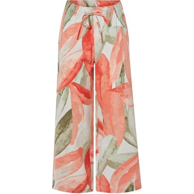 ESMARA Linnen dames broek - Plus size (koraal/olijfgroen, 54)