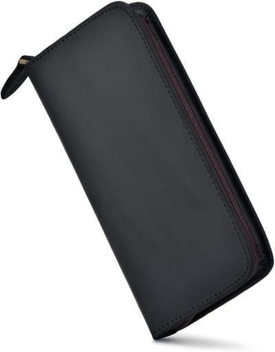 Vintage 3 Slot Leren Case Set voor Bescherming en Stijl van je Accessoires