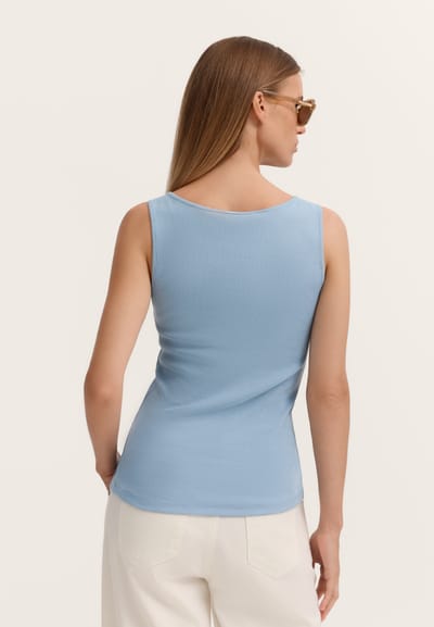 Bugatti Damen T-shirt van geribbelde jersey van viscose-mix