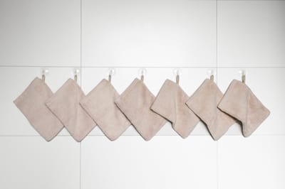 RELAKZ - Shell Beige - Washandjes - Set 7 Stuks - Luxe Katoen - 700 GSM - Zacht en Hoog Absorberend