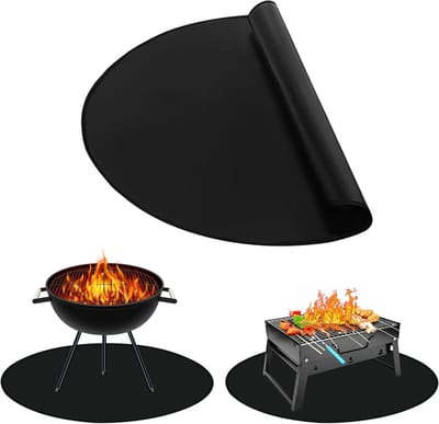 Vuurvaste Mat 105 x 106 cm voor Buiten, Opvouwbare Grillmat, Bescherming voor Grond en Tuin tijdens Kamperen en Barbecues
