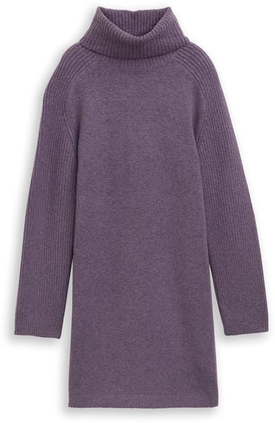 Tom Tailor Denim - Mini-jurk met col - Maat XS - dark lavender melange