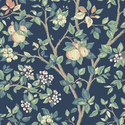Boråstapeter Vliesbehang 7651 - Falsterbo III - Botanisch Blauw - 53cm x 10.05m