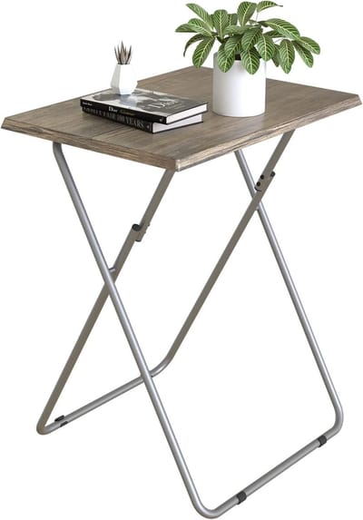 Inklapbare bijzettafel voor binnen en buiten, multifunctionele klaptafel met antislip design, 37 x 47 x 66 cm