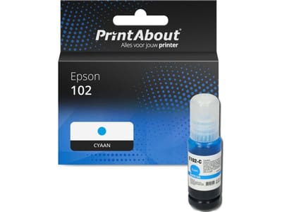 PrintAbout huismerk Inktcartridge 102 (T03R240) Cyaan Geschikt voor Epson